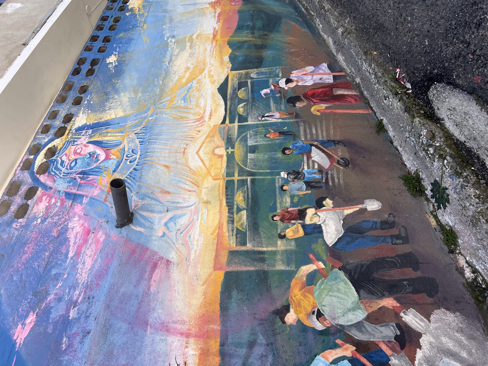 Mural de escena de calle